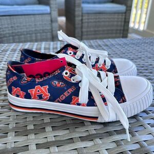 Auburn Tigers NCAA Low Top Repeat‎ Print Canvas Shoes Womens 6 Blue Orange NWT